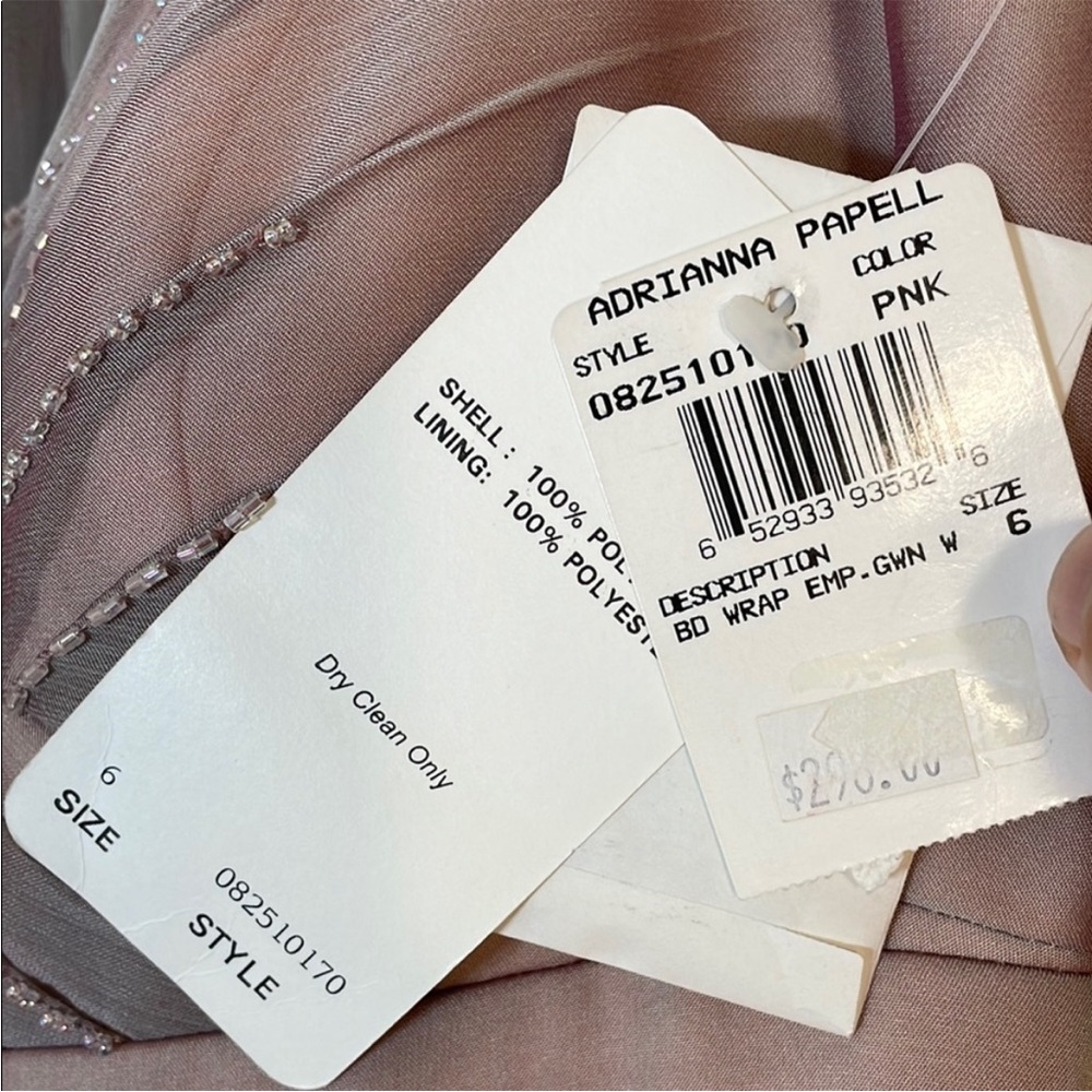 Adrianna Papell Beaded Empire Waist Gown with Body Wrap. 6. NWT. $298! - Picture 2 of 13